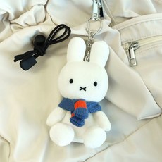 many A little Miffy 絲絨鑰匙圈, 藍色圍巾, 1個, 13cm
