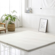 본베베 유아용 거실 항균 4단 폴더매트, 퓨어라이트크림