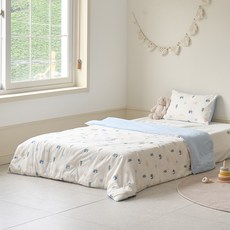 모던하우스 유아용 마미허그 소프트워싱 간절기 양면 차렵이불, 퍼피하우스 아이보리