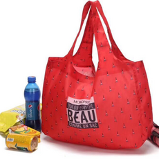 지큐 방수 대용량 장바구니 쇼핑백, 레드, 1개