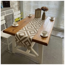 비에스업 디자인 테이블 러너, 03 브라운마름모, 32 x 180 cm