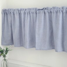 CASA VERDE Merry 格紋短窗簾, 藍色