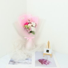 Bluehen 人造兔兔毛球花束 2入, 粉紅色, 2個