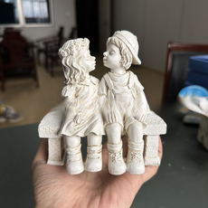 居家賣場 庭園裝飾 男孩女孩情侶 室內裝飾 雕塑品 長凳 男女, 單一顏色