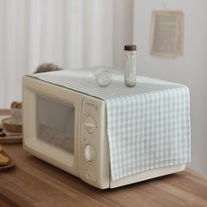 BELLELIFE Gingham格紋防水微波爐廚房裝飾多用途布罩, 薄荷綠