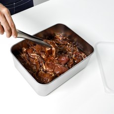 kitchen U 不鏽鋼托盤組 加深款 3000ml, 1套, 托盤 + 瀝水盤 + 蓋子