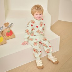 mollimelli 童款小蘋果熊熊長袖套裝