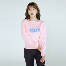soleil 女款微笑花朵蝙蝠袖防磨長袖上衣