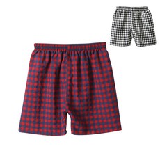 캐리루시 아동용 선염 학생 5부 잔 체크 잠옷 바지 2종 세트