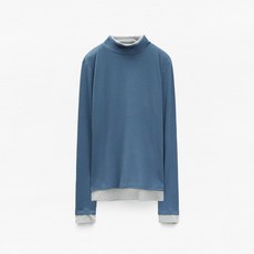 미쏘 여성용 레이어드 반폴라 긴소매 티셔츠