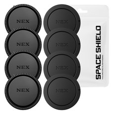 스페이스쉴드 소니 카메라 NEX E 마운트 호환 먼지 방지 바디 캡 4p + 렌즈 후면 캡 4p 세트, 1세트 1세트