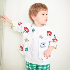 mollimelli 兒童款 Pixar 玩具總動員竹節紗七分袖開襟衫