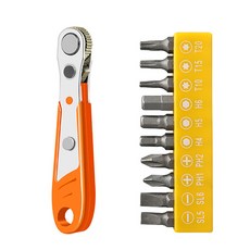 雙向多功能直角棘輪起子+鑽頭 10款入, 1組