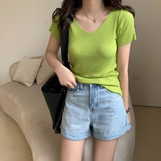 Lemon Soul 女款 Latly 修身羅紋短袖針織衫