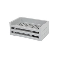 태드로마켓 데스크탑 플라스틱 접이식 수납 정리함, 3단, 그레이