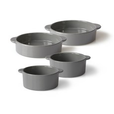 PRELUDE 素色雙柄圓形餐碗 M號 2入+L號 2入, 木炭, 2個