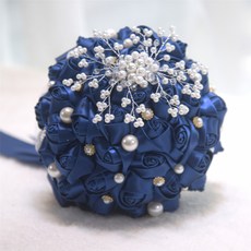 Tinco 人造絲花婚禮花束, 海軍藍, 1個
