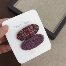 피어니스트 격자패턴 배색 머리핀 2종 세트