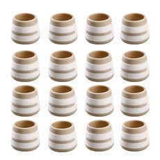 데일리리빙 미끄럼방지 실리콘 의자발 커버, 라인화이트, 16개