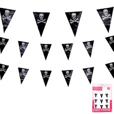 PARTYSHOW 萬聖節派對三角骷髏拉旗, 3個, 混色