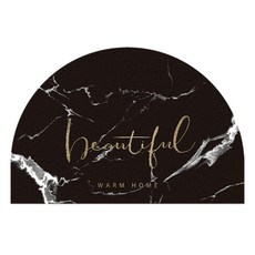 現代大理石半月形地墊, 黑色