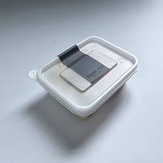 Tinapicnic 迷你半透明3格拋棄式容器 20入 + 灰色感謝貼紙 20入 組, 1套, 拋棄式容器 + 貼紙