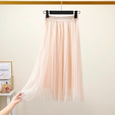 구디프 리아나 쉬폰 플리츠 롱 밴딩 스커트 85cm