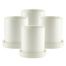 Samho Glass 單色 現代 無光花盆 SH1704-1, 白色, 4個