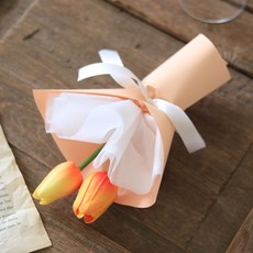 센트바스켓 조화 납골당 플라워 미니꽃다발, 튤립 선셋, 1개