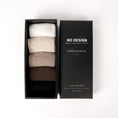 NO DESIGN 女士素色中筒襪禮品組 5雙 + 禮盒組