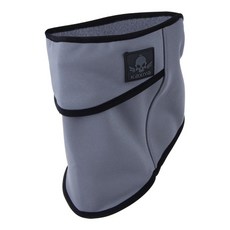 KAXIYA 中性款素色保暖魔鬼氈固定圍脖式面罩, 灰色的