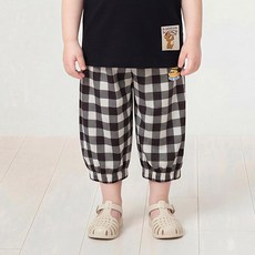 밀크마일 동동베어 냉감 체크 조거팬츠