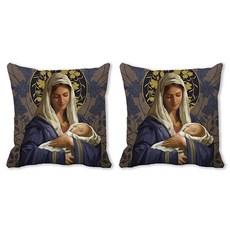 聖誕快樂耶穌圖案抱枕套 2入