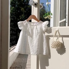 Iyumong 女童透氣Pironi花朵刺繡蕾絲無袖上衣