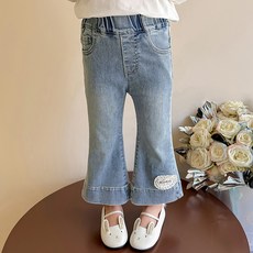 Starbean 兒童刺繡修身靴型牛仔褲