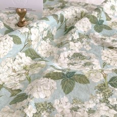 Chouchou Room 花園花朵亞麻布料, 1個, 白色盛開花園