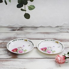 Royal Essex 大玫瑰骨瓷圓形深盤 直徑18.4cm, 混合色, 2個