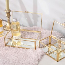 Maison de Blanc 緞帶綴飾金框首飾盒, 1個