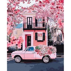 Play about DIY數字油畫 名畫繪製 40 x 50 cm 粉紅花開, 1個, 混合色