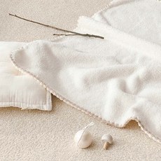 Malolotte 兒童款Melo刷毛超細纖維毯子, 象牙白