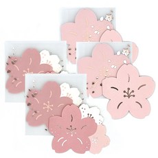 Maumdama 櫻花卡片 2款 x 6p + 透明信封 12p 套組, 混合色, 1套