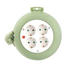 Rapoyu露營圓形掛式多功能捲線器 薄荷色 4孔, 3m, 1個