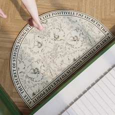 위더홈 花卉概念半月地墊 60 x 40 cm, 奶油色, 1個