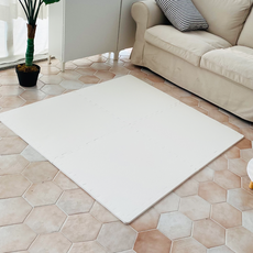 Sonhalmae 頂級大理石紋安全認證拼圖地墊, 1套, 象牙白