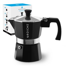 grosche 米蘭摩卡壺 3杯份, 黑色, 1個