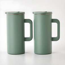 Modern House 易清洗 304不鏽鋼冰箱冷水壺 綠色 1.5L 2入組, 1組