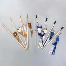 carno 羽毛造型玩偶逗貓棒 8入, 隨機發貨, 1套