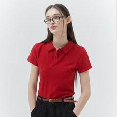 키르시 여성용 플레인 슬림핏 피케 티셔츠