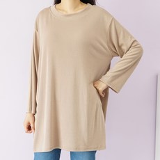 빅걸스토리 여성용 망고 베이직 데일리 긴팔 스판 캐주얼 롱 티셔츠