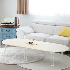 스토리퍼니쳐 국내생산 E0 LPM 9파이 오벌 거실 쇼파 테이블 고객직접설치, 핑키쉬 크림